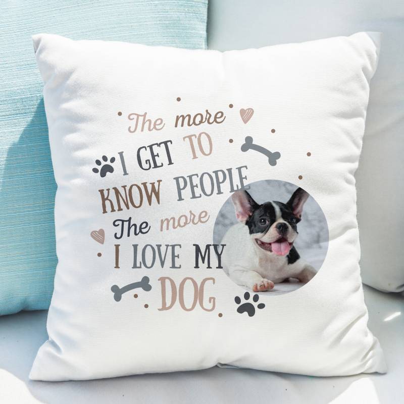 Personalised I Love My Dog Photo Upload Cushion