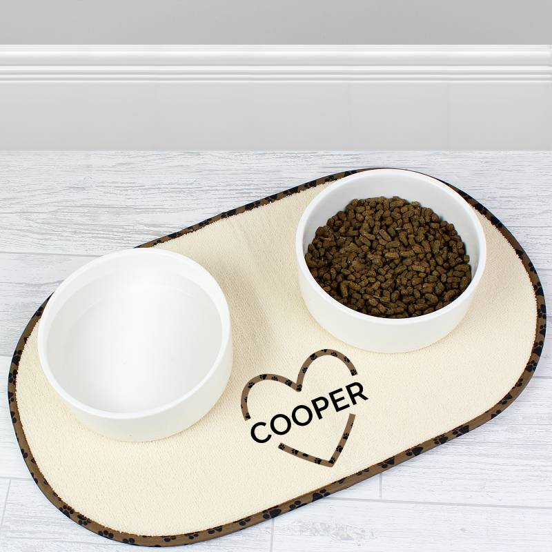 Personalised Love Heat Pet Bowl Placemat