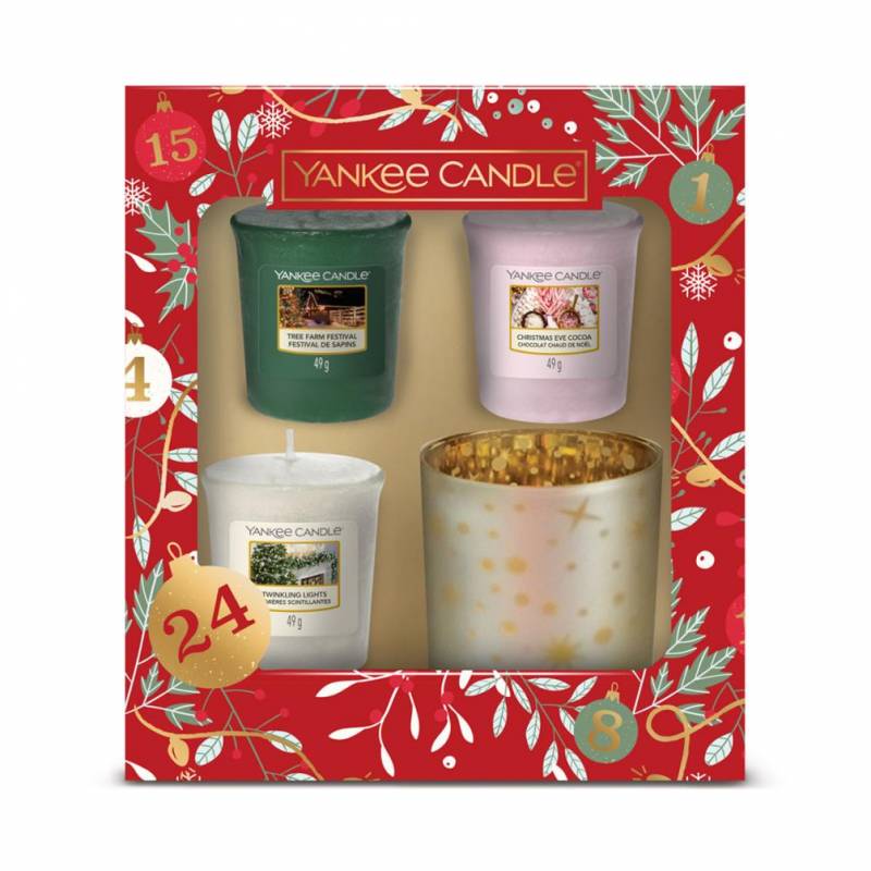 Yankee Candle 3 Votive 1 holder Christmas Gift Set